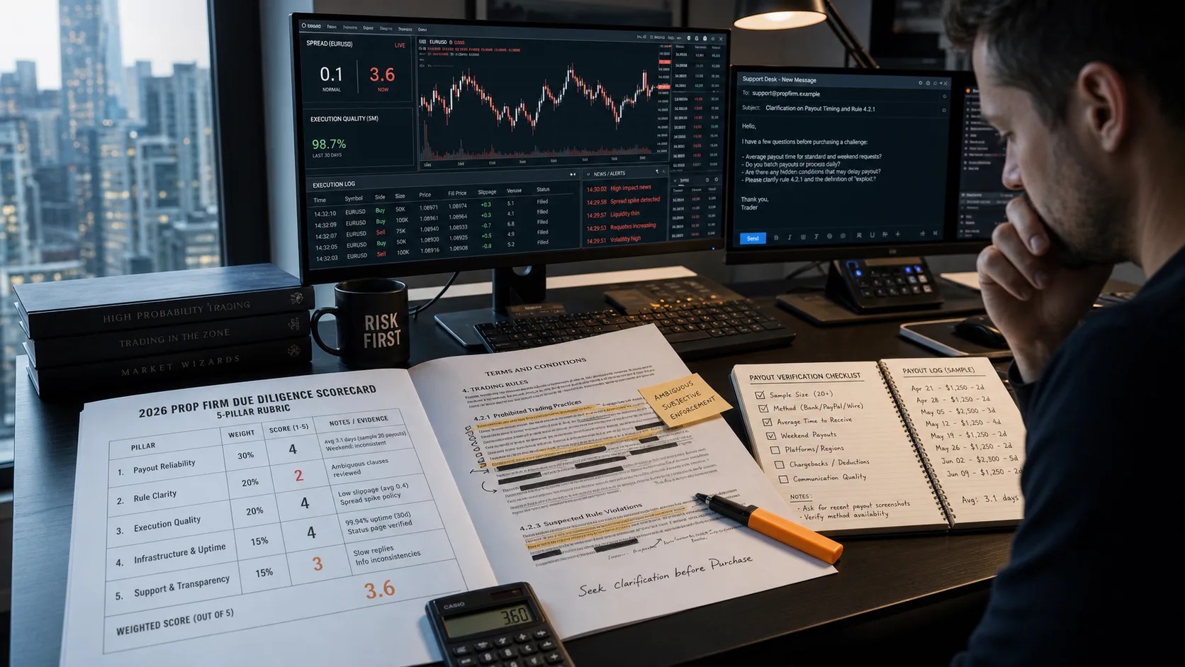 Prop Firm Due Diligence Framework (2026): Counterparty Risk, Rule Ambiguity & Payout Verification