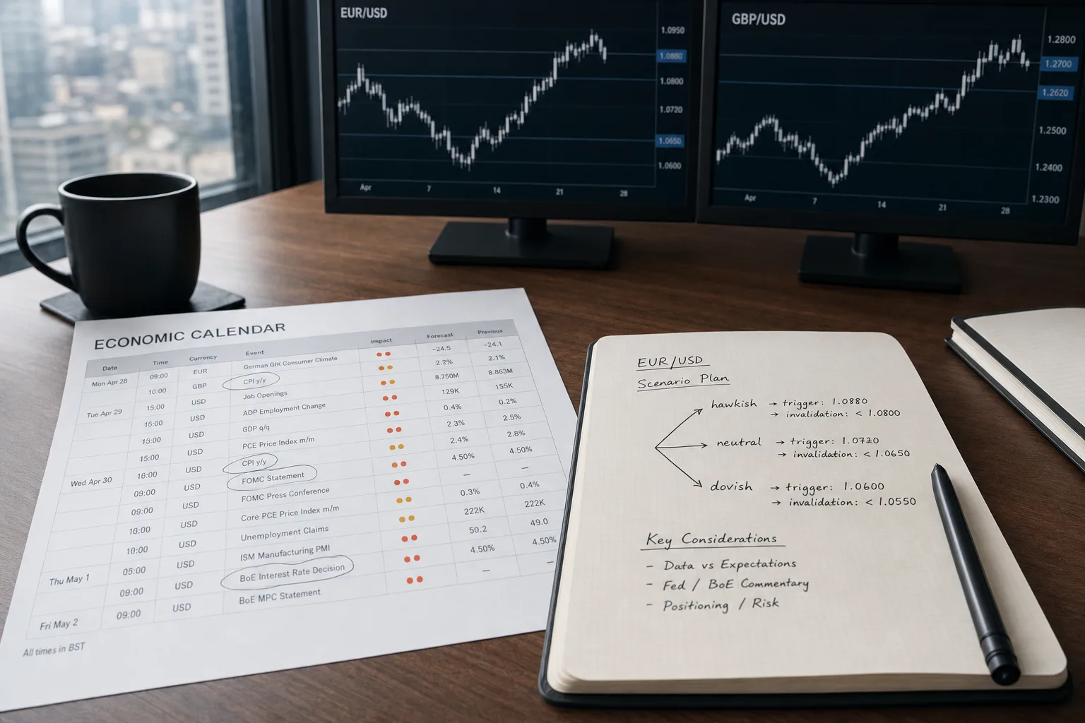 How to Build a Weekly Macro Plan for Forex Trading Without Predicting CPI, FOMC, or BoE